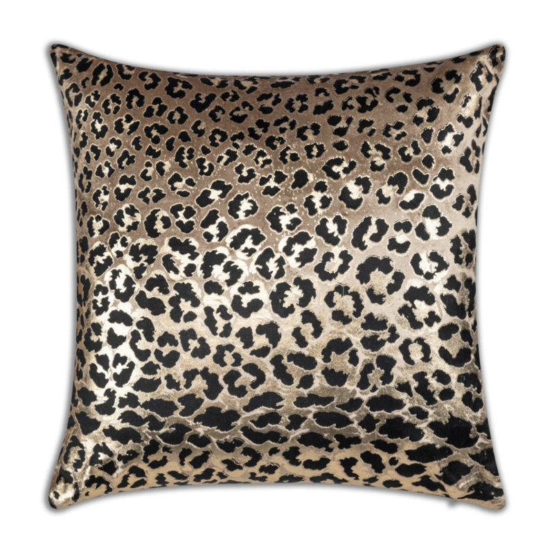Coussin Cloud9 Design à imprimé animal Bryce 22 po x 22 po, Or / noir, H 22 po x l 22 po
