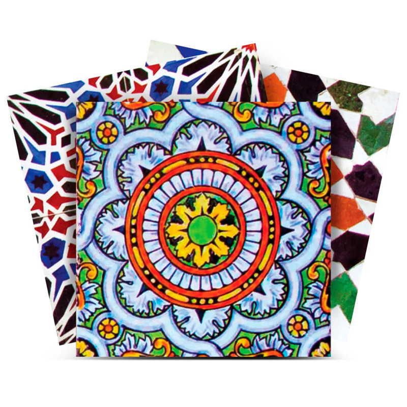 5" x 5" Floral Vinyl Peel and Stick Mosaic Tile