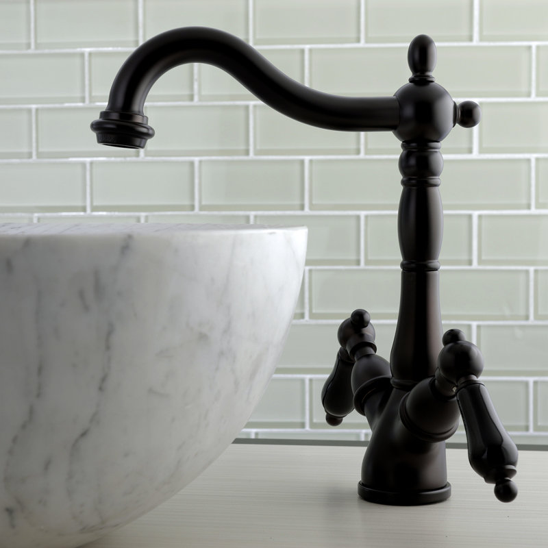 Kingston Brass Duchess Two-Handle 1-or-3 Hole Deck Mount Vessel Faucet, Oil Rubbed Bronze