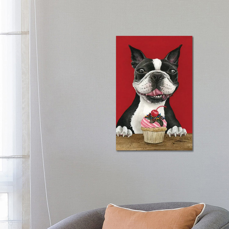 «Boston Cupcake» par Tracy Lizotte - impression, H 26 po x l 18 po x 1,5 po, Toile tendue, Aucun mat