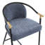 Tabouret de comptoir rembourré bleu marine de 26 po de hauteur - structure en métal, conception simple, assise confortable de 2 tabourets avec garniture dorée d'aspect moderne, assemblage rapide