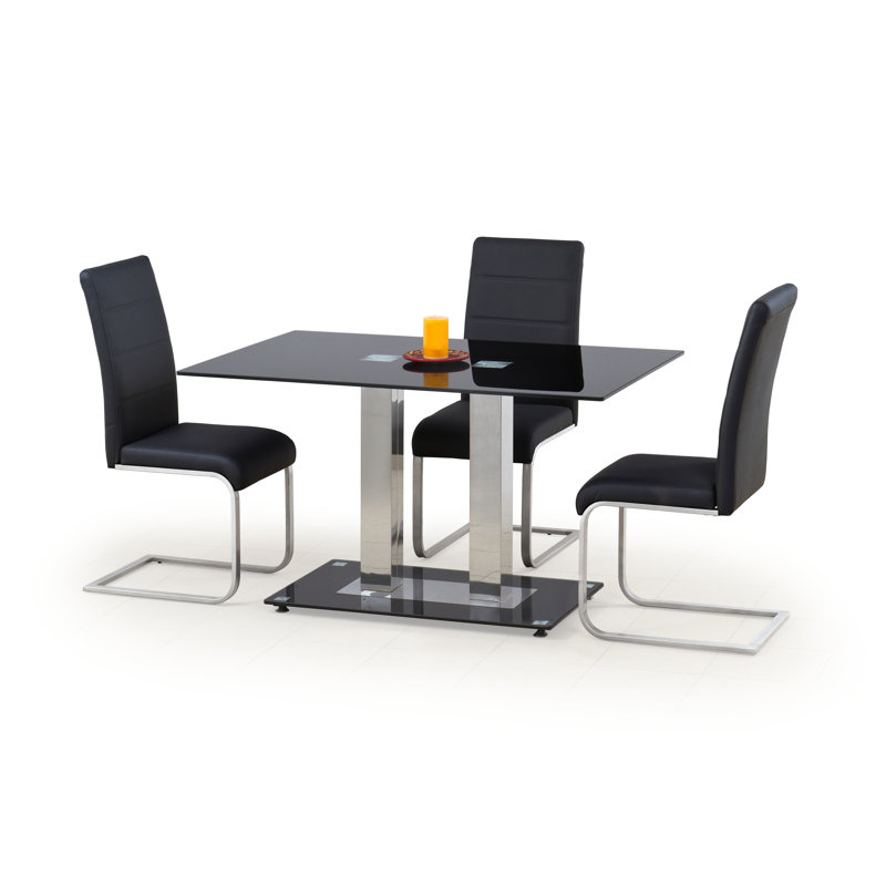 Abdurrhman Glass Top Metal Base Dining Table