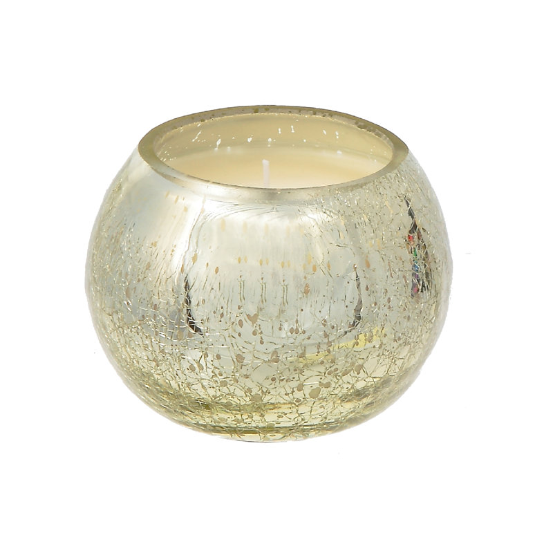 Bougie en pot sphérique craquelée craquelée craquelée, 16 oz