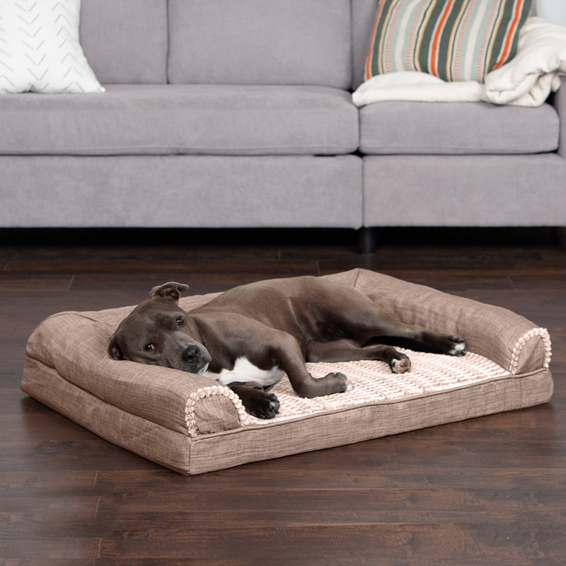 Canapé-lit Luxe, Fumée de bois, Grand (l 36 po x P 27 po x H 3 po), Mousse orthopédique