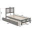 Lit plateforme en bois massif Anakin avec lit gigogne assorti-63783814-63783811