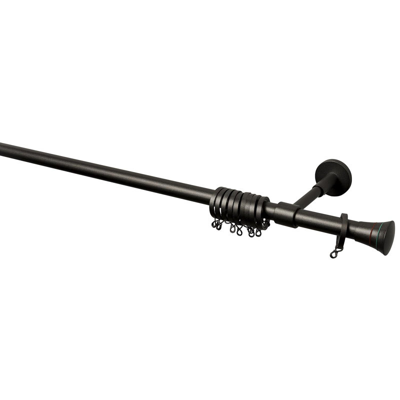 Single Curtain Rod, 1.10" H x 63.00" W x 2.00" D