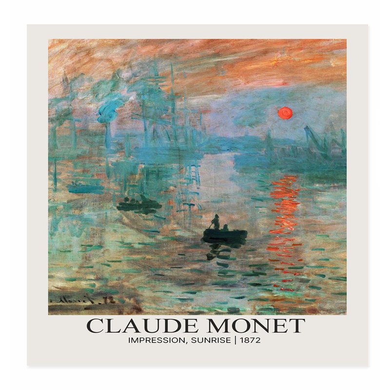 Plage et bord de mer Claude Monet - Impression, lever de soleil, reproduction d'art classique sans cadre, H 10 po x l 10 po