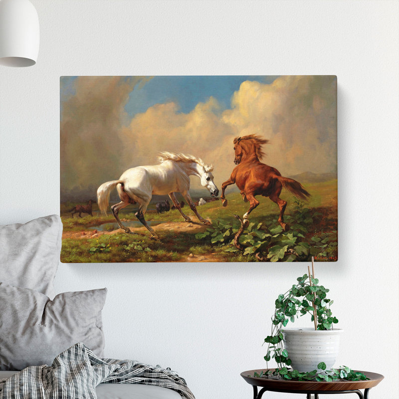 Two Horses by George Stubbs - Wrapped Canvas, 35cm H x 50cm W x 3cm D