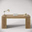 Bureau de direction moderne 63 po, bureau d'ordinateur en bois, chêne vieilli
