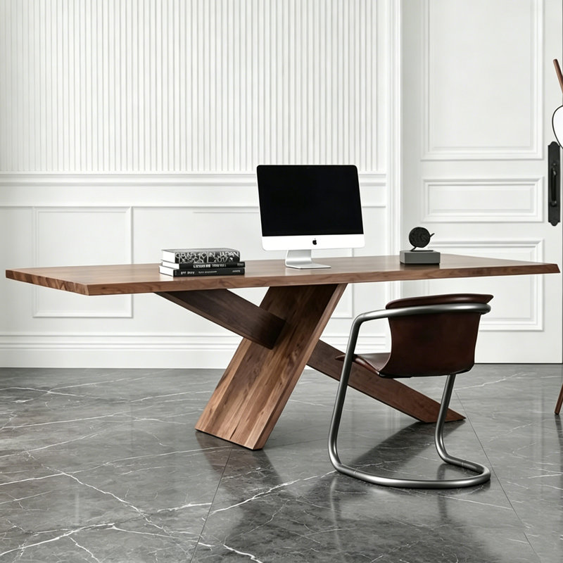 Table de bureau rectangulaire rétro, H 29,53 po x l 78,74 po x P 31,5 po