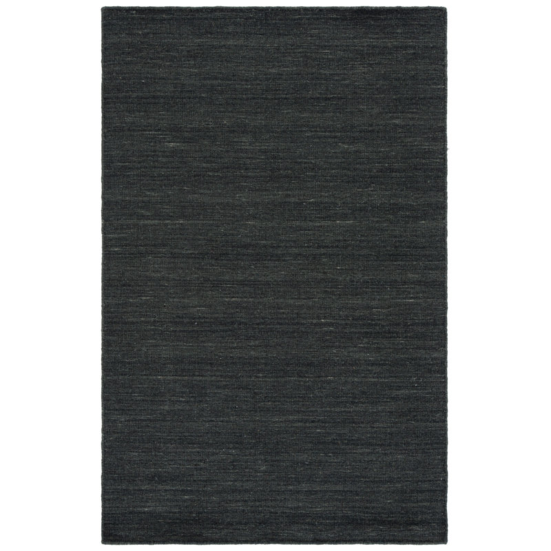 Kilim Hand Loomed Wool/Cotton Rug in Charcoal/Gray, Rectangle 3' x 5'