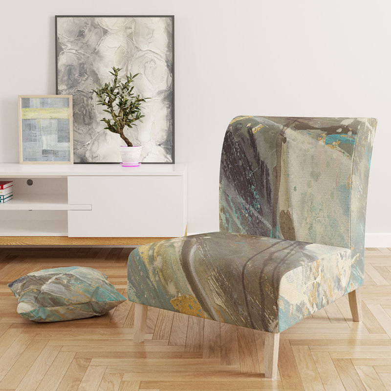 Fauteuil de chambre rembourré Blue Geometric Water