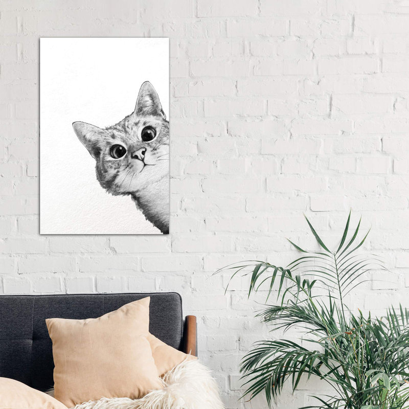 Sneaky Cat - Wrapped Canvas Print, 152.5 cm H x 101.5 cm W