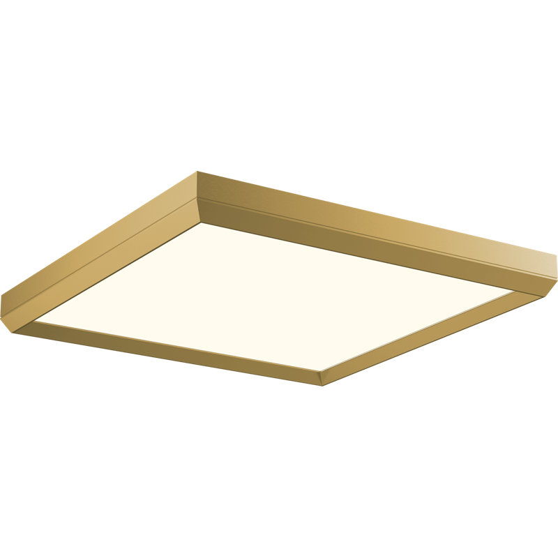 Plafonnier encastré en acrylique Skylight, Champagne brossé, H 1,9 po x l 29,5 po x P 29,5 po