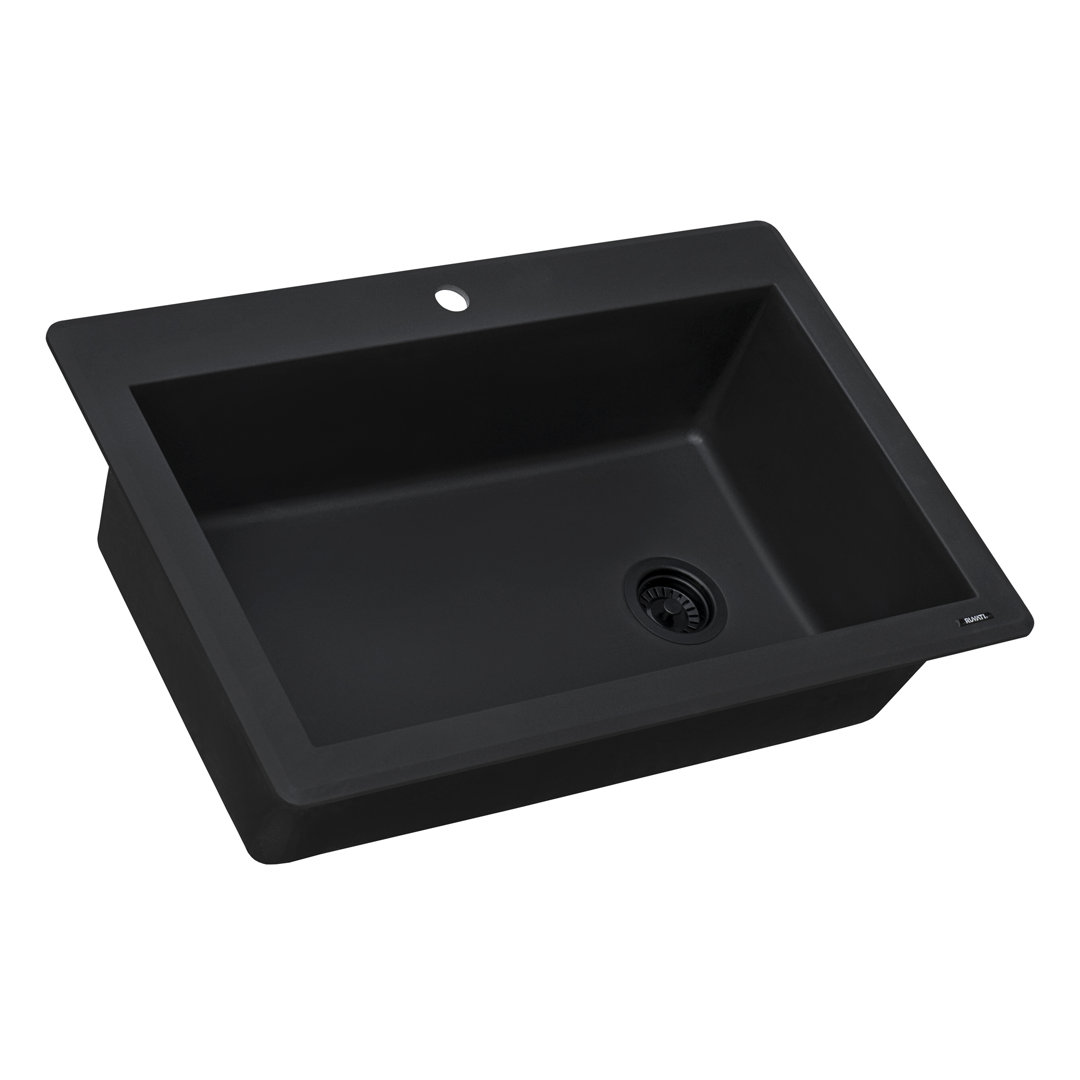 Ruvati 33 x 22 inch epiGranite Topmount Granite Composite Single Bowl Kitchen Sink Ruvati 