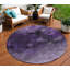 Tapis extérieur rond lavable abstrait aubergine 8 po mauve et lavande