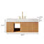 Meuble-lavabo de salle de bain mural en bois naturel 48 po Luxury
