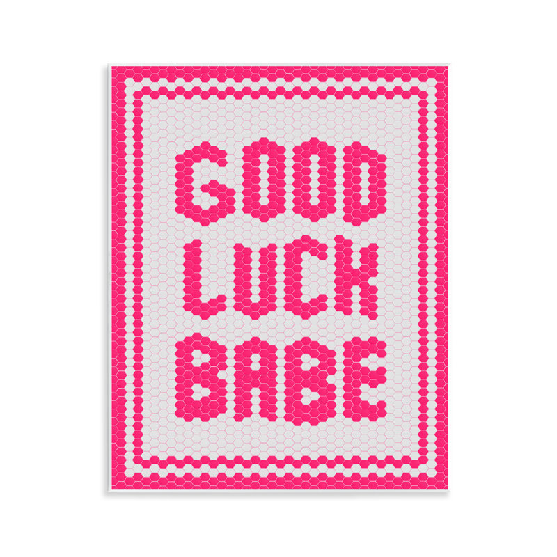 Mosaic Good Luck Babe Wall Plaque, design by Lettered and Lined