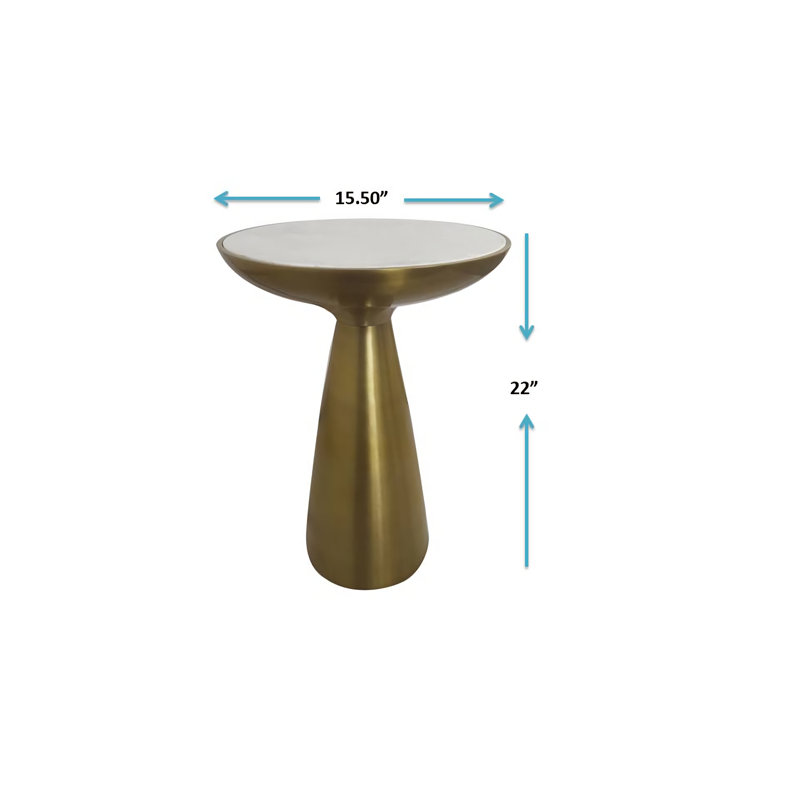 Table de bout à piédestal en marbre véritable Kyri