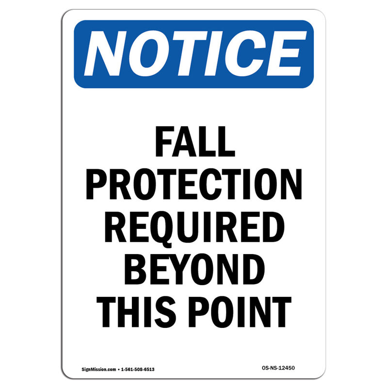 Fall Protection Required Beyond Sign