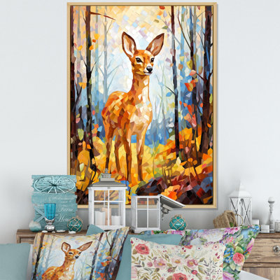 " Deer Mosaic Forest Wildlife "