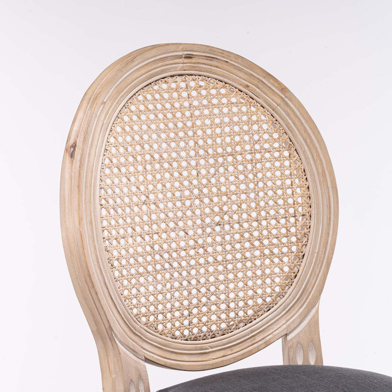 Chaise d'appoint en bois massif, Gris foncé antique