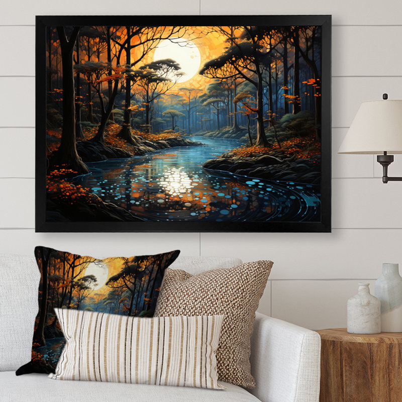 Betties Forest Harmony of Elements II - reproduction, H 24 po x l 32 po x P 1 po, Cadre simple noir