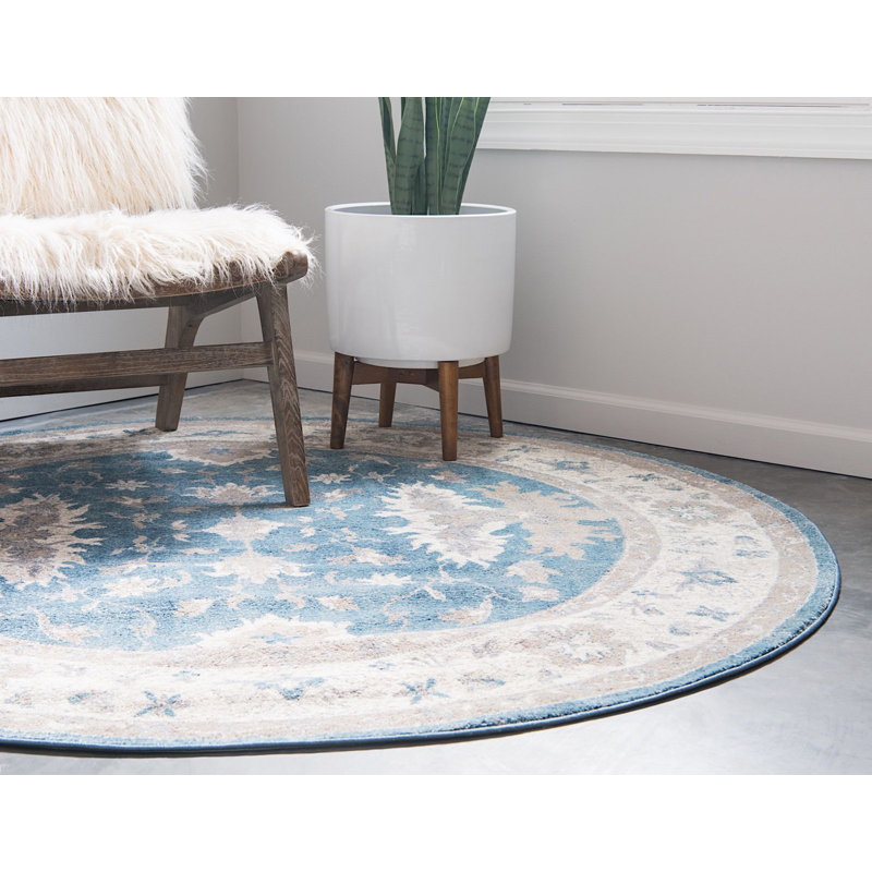 Linz Floral Indoor Rug, Round 4'