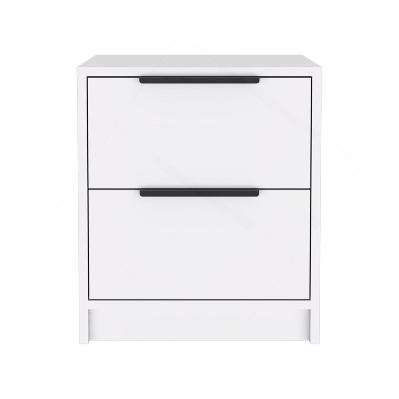 Cannon 2-Drawer Nightstand White, White