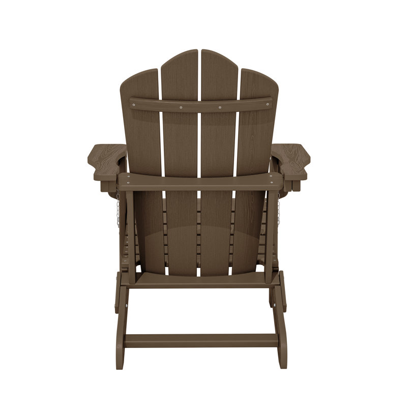 HDPE Foldable Steel Adirondack Chair, Brown