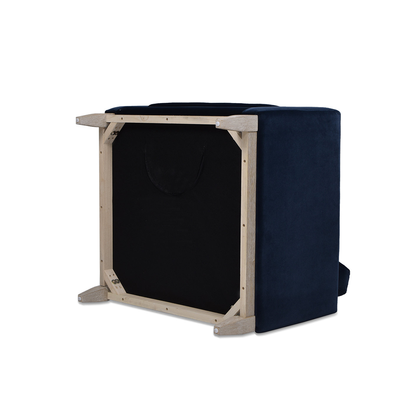 Pera Upholstered Armchair, Dark Navy Blue Velvet