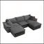 Canapé d'angle en forme de U de 287 cm (113 po) avec pouf amovible, aucun assemblage requis pour le salon-805788525-805788516