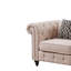 Élégante chaise d'appoint beige avec coussin moelleux - tissu de lin, fabrication en eucalyptus massif