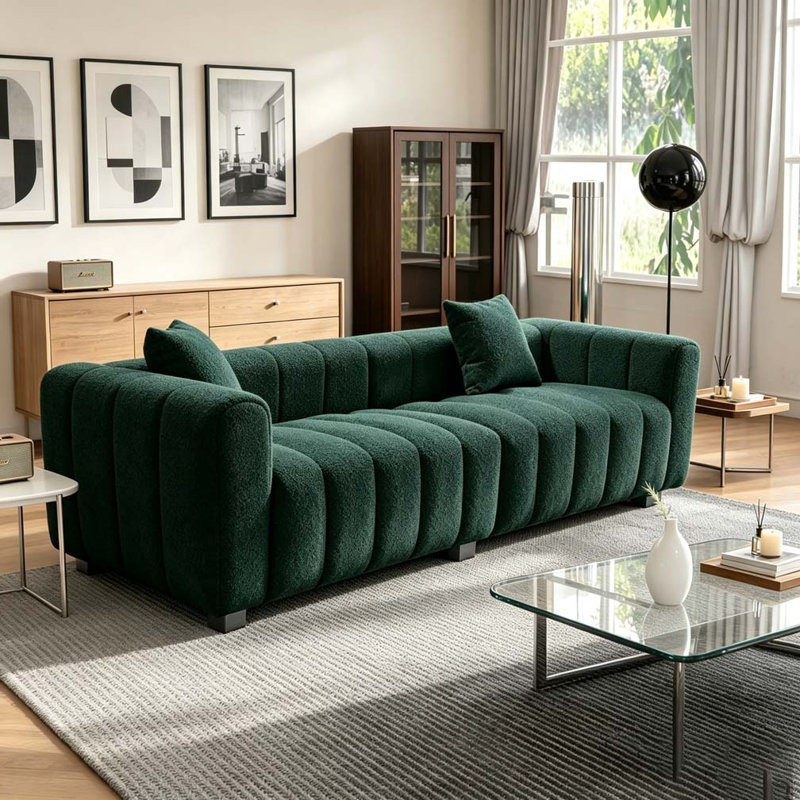 Canapé en velours de première qualité 83,46 po, Green