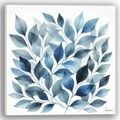 «Blue Leaf Cluster Botanical», reproduction d'art sur toile