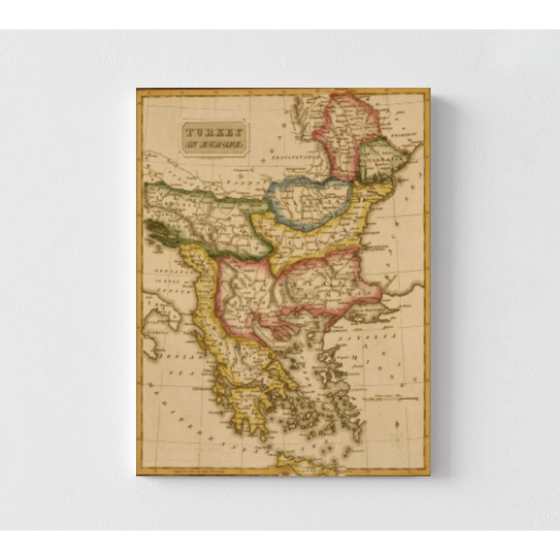 Turquie, Grèce, 1817 par cartes anciennes, carte de la Méditerranée antique, carte de l'affiche de la Méditerranée, impression de carte grecque, décor de carte ancienne de Turquie