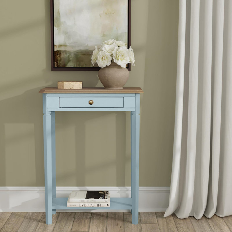 Console 2 tiroirs Mariyah, Bleu