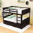 Wood Full Over Full Bunk Bed With Twin Trundle And Guardrails-343341553