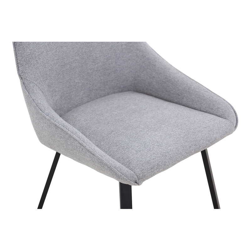 Baxley 48cm H Polyester Upholstered Metal Upholstered Back Side Chair, Grey/Brown/Blue