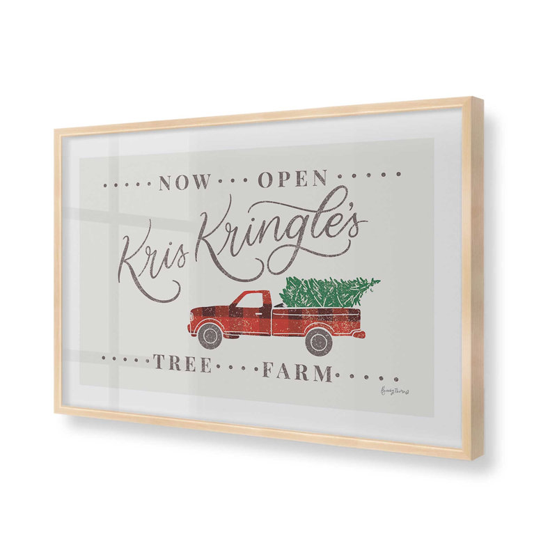 Kris Kringle's Tree Farm Print, Érable brut encadré, H 13 po x l 17 po
