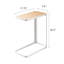 Small Metal And Wood Bedside Compact Side Table - Narrow C Shaped Slim End Table-1779247895