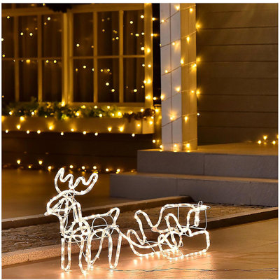 Décoration de Noël d'extérieur pour traîneau à DEL 35 po