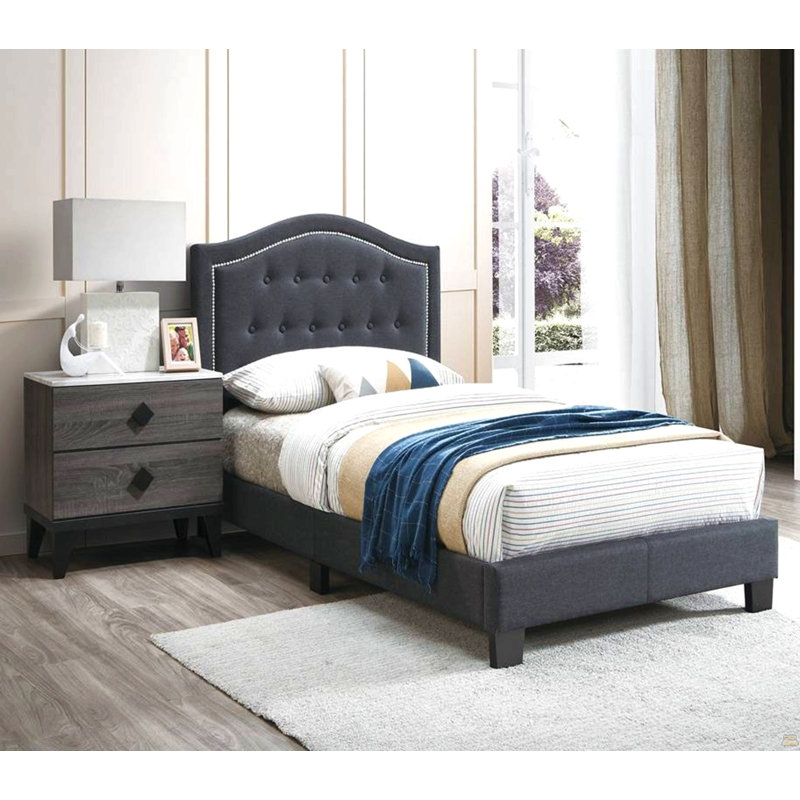 Pieds de soutien de tête de lit 1pc, Gris anthracite, Lit simple