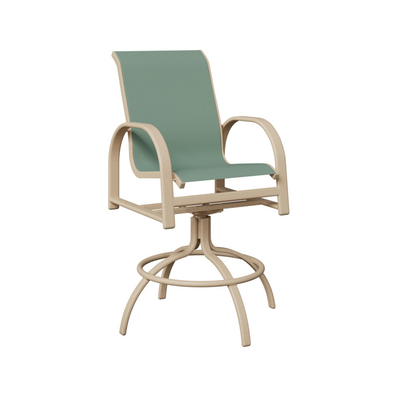 Chaise de bar pivotante Cazares Luna, Luna multicolore, Bleu sauge