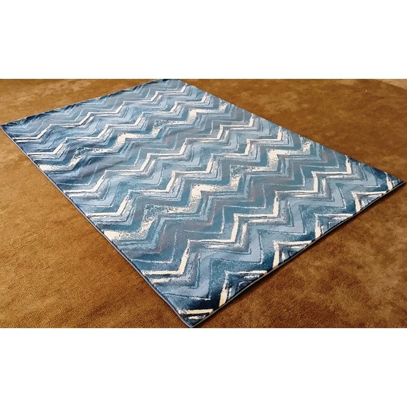 Tapis bleu clair Menomonie, 10 pi x 13 pi