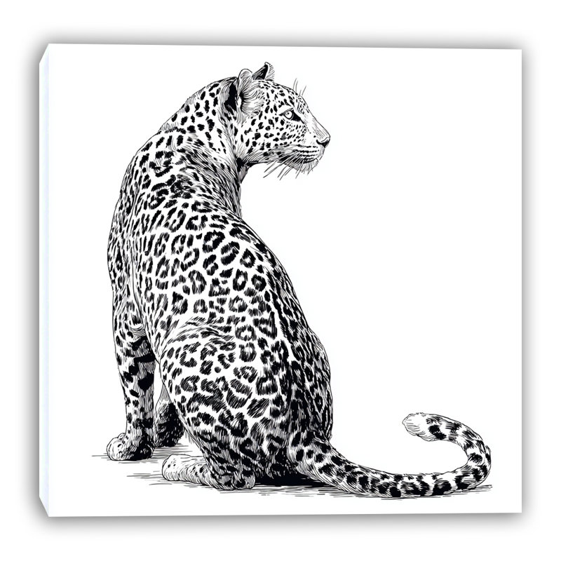 «Leopard», profil sur toile tendue, 20"W x 20"H x 1.5"D