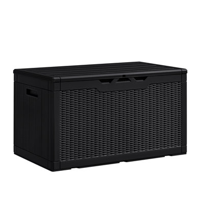 GUNJI 100 Gallons Water Resistant Resin Lockable Deck Box