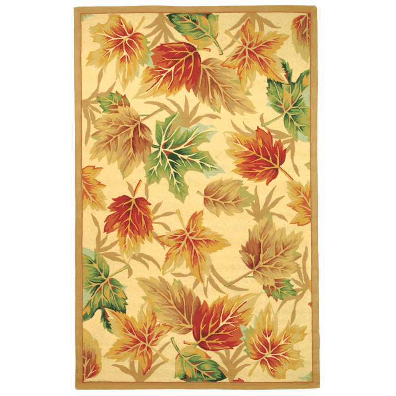 Kinchen Hand Hooked Wool Pile Rug, Rectangle 3'9" x 5'9"