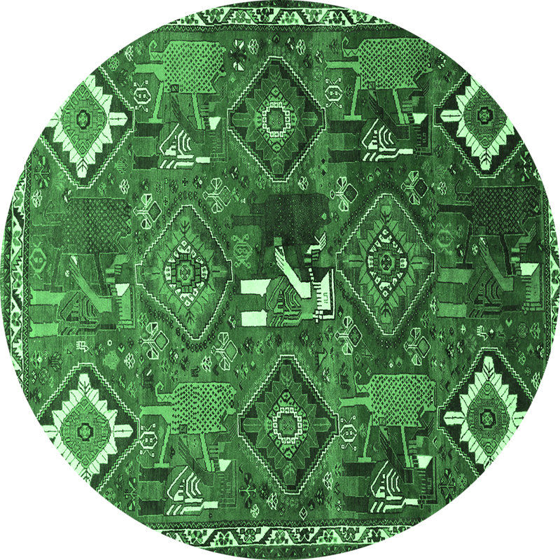 Washable Oriental Indoor Rug, Round 8'