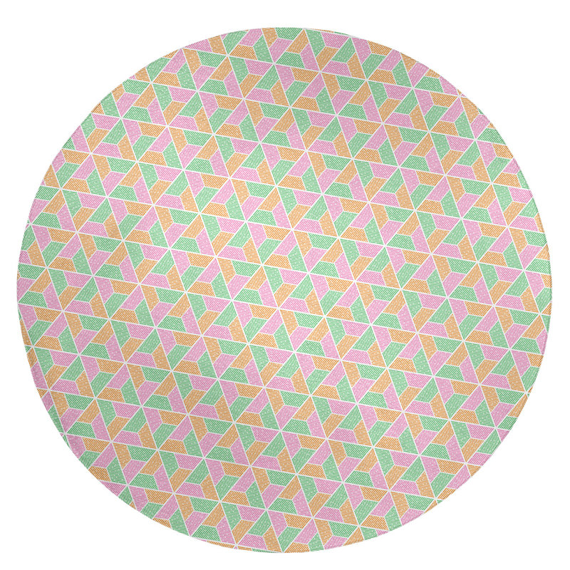Chenille Oriental Indoor Rug, Round 5'